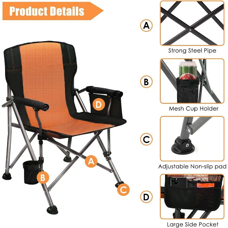 Folding Camping Chair Oversized Collapsible Camp Chairs