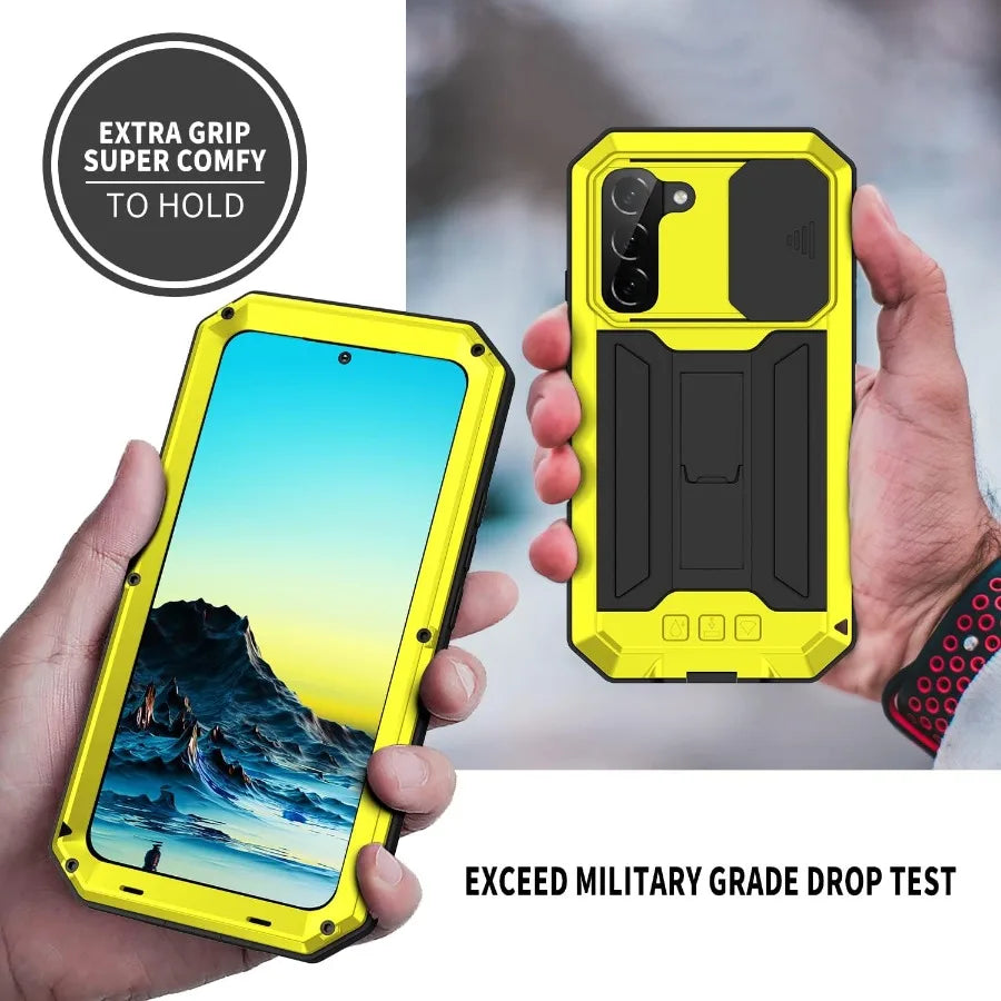 For Samsung S24 S23 S22 Plus S21 Ultra Luxury Rugged Metal Armor