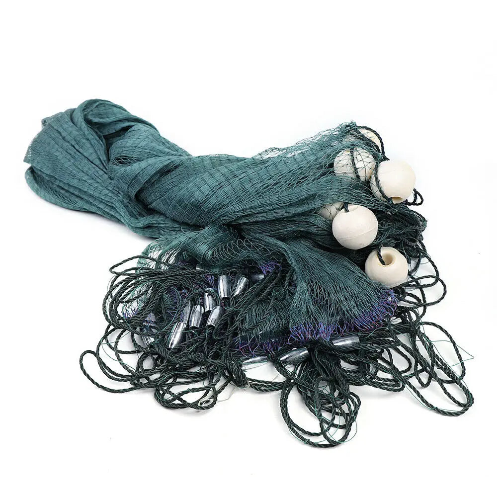 Green Beach fishing net, 2x10m, 3x20m, float, bobbers, lead, hand-made, 10x65ft, 6.5x33ft