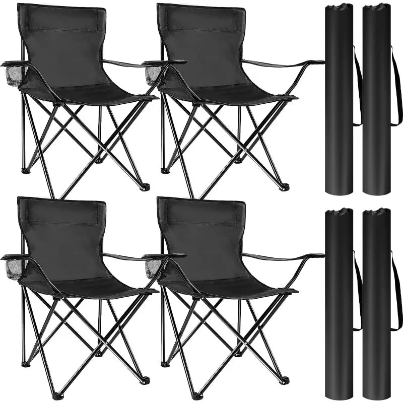 4 Pack Folding Camping Chairs with Carrying Bag Lawn Chairs Camp Chair Beach Chair Portable Folding Camping Chairs Lightweight