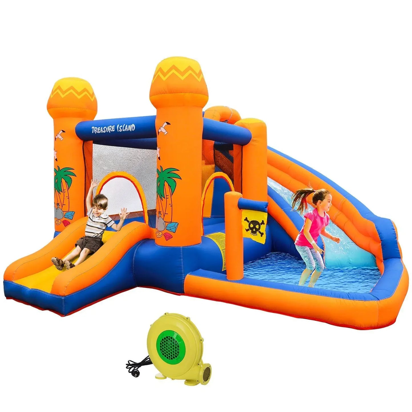 Inflatable Water Slide Bounce House Kids Water Ski Park