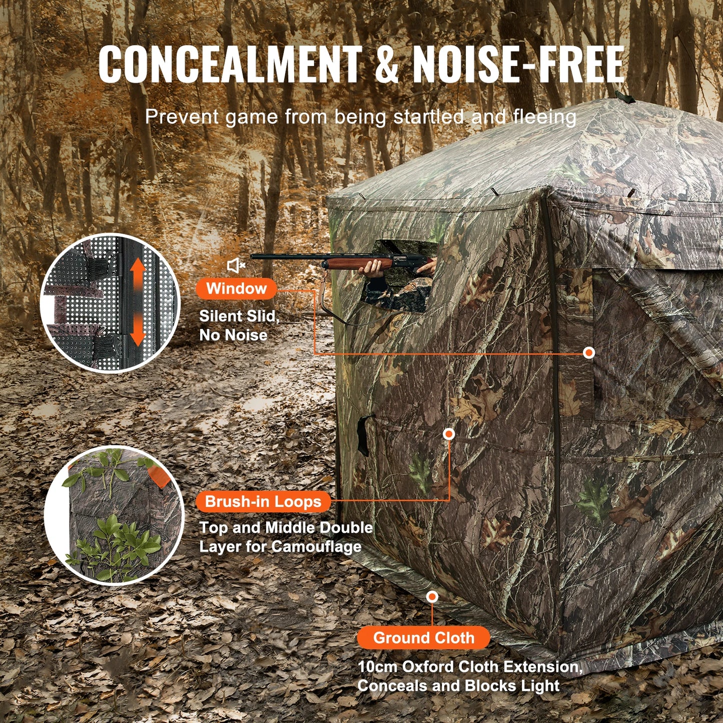 VEVOR Hunting Blind 288° See Through Ground Blind 6-7 Person