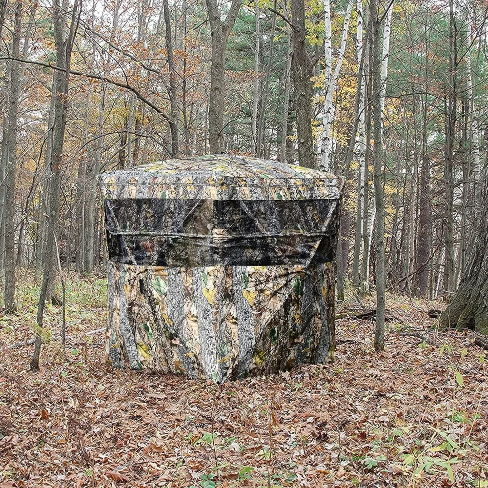 3 Person Pop up Ground Blind, Portable Hunting Blind with Mesh Windows