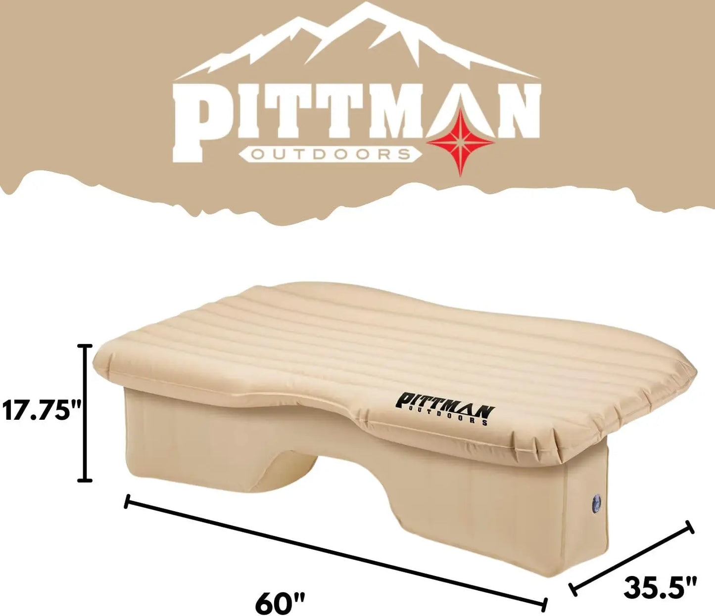 AirBedz Pittman Outdoors PPI-TAN_TRKMAT Inflatable Fabric Rear Seat Truck Air Bed Mattress