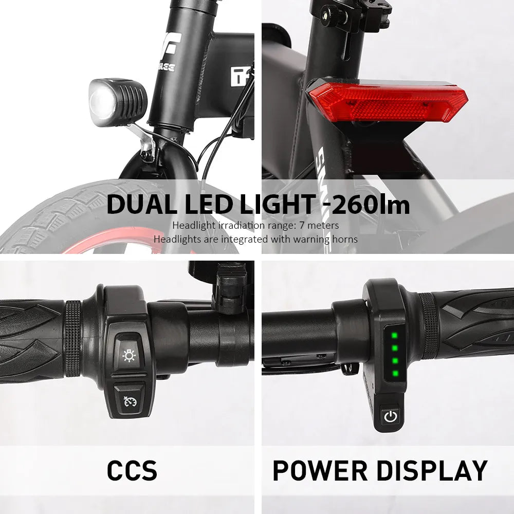 S7 Electric Bike US Stock 350W 14Inch 36V 6Ah Battery Up to 25km/h