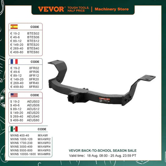 VEVOR Class 3 Trailer Hitch Compatible with Steel Tube Frame Multi-Fit