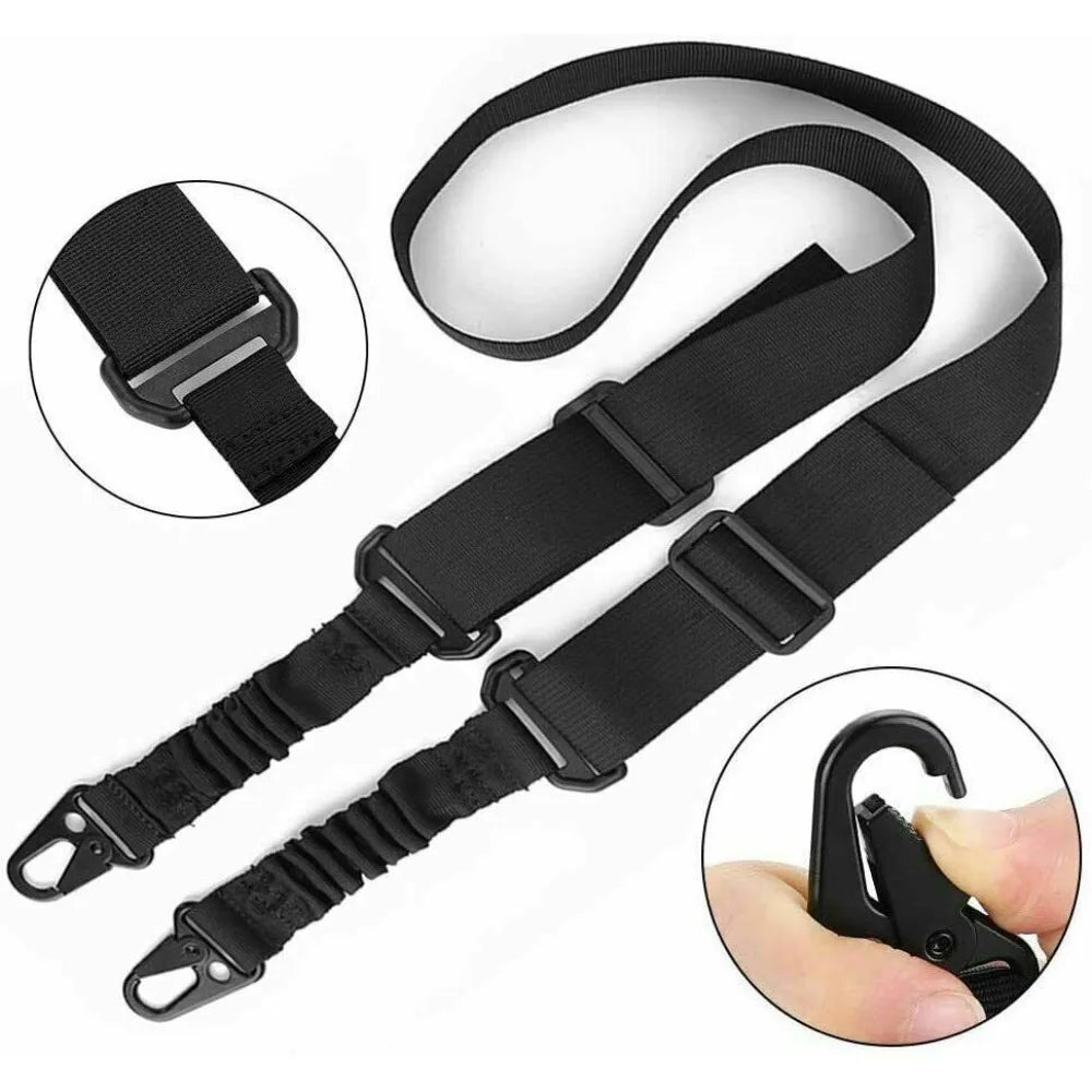 Tactical 2 Point Sling Strap Bungee Gun Sling with QD Buckle/ Shoulder Pad