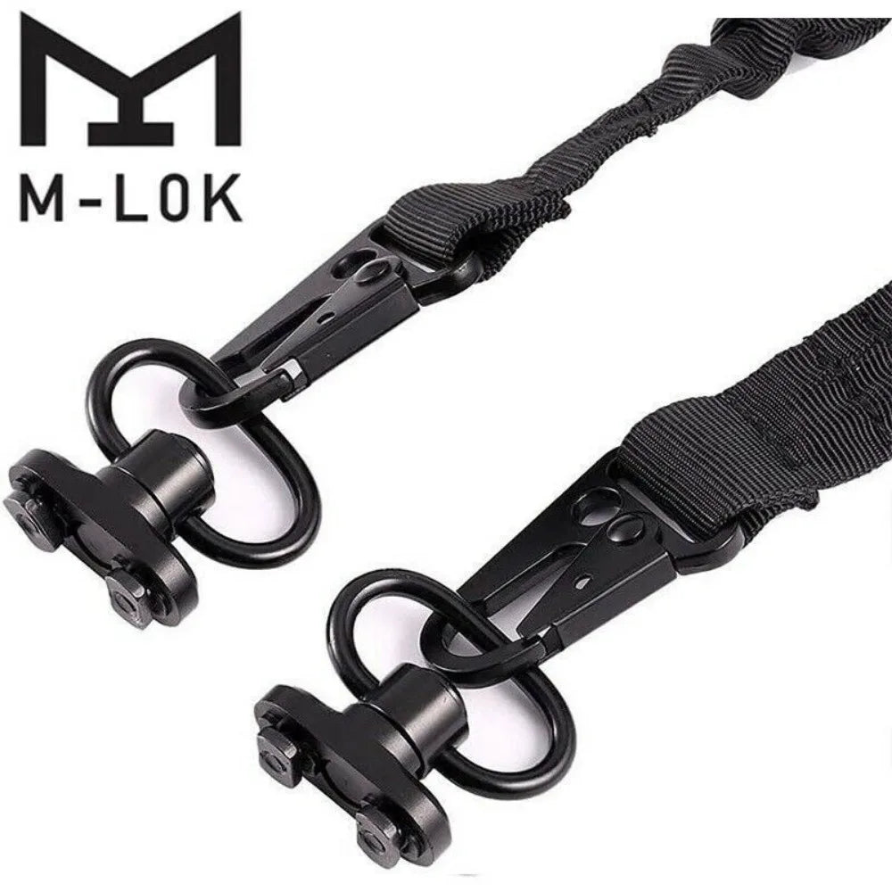 Tactical Hunting Quick Adjustable 2 Point Sling with Mountable M-Lok QD Swivels Riflescope Accessory