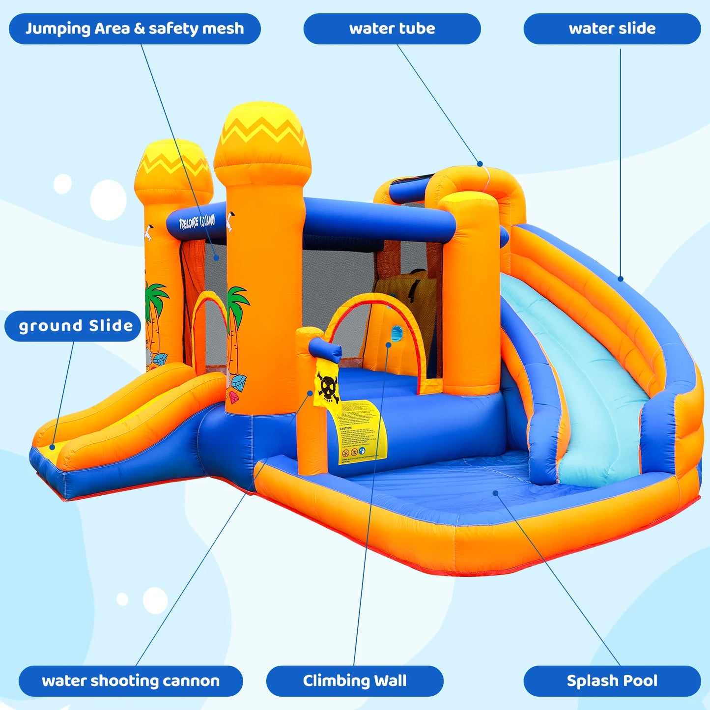 AOOU Kids Inflatable Bounce House w/450W Blower